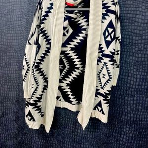 Traditional tribal pattern cardigan sweater